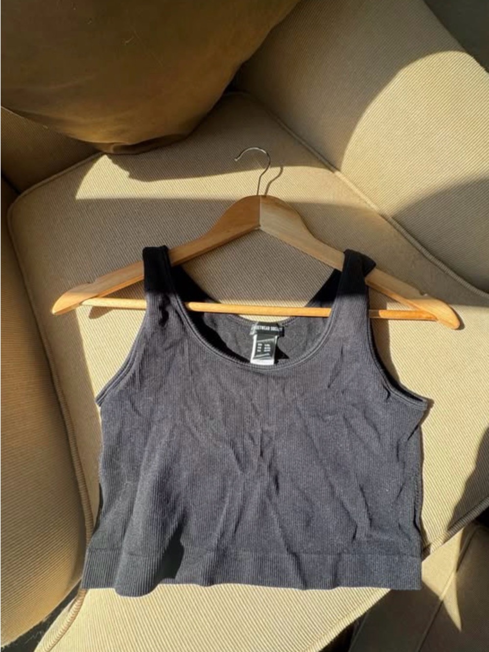 Urban Planet Black Ribbed Crop Tank